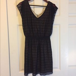 Nude Illusion Casual V-neck Dress